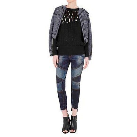 SASS & BIDE There & Back "Oh Yes" Gray Fitted Crop Motorcycle Jacket Siz… - Picture 2 of 8